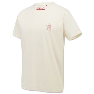 T-Shirt in beige mit kleiner Kanne auf der Brust 