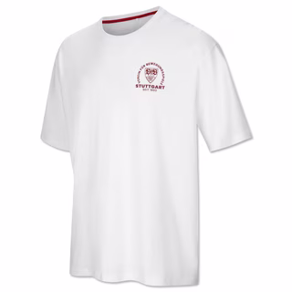 weißes T-Shirt mit VfB Wappen, umrandet mit dem Schriftzug Verein für Bewegungsspiele