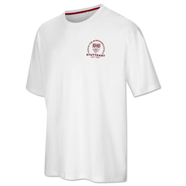 weißes T-Shirt mit VfB Wappen, umrandet mit dem Schriftzug Verein für Bewegungsspiele