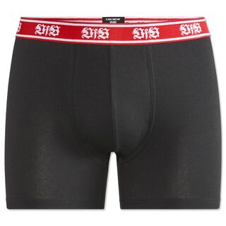 schwarze Boxershorts mit rotem Bund mit VfB Logo