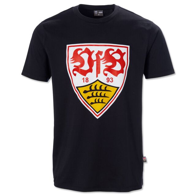 schwarzes T-Shirt mit großem VfB Wappen