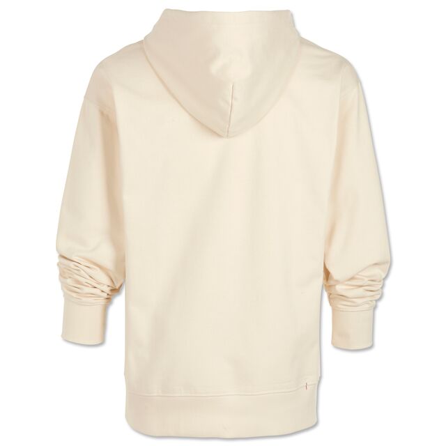 cremefarbene Rückseite des Hoodies