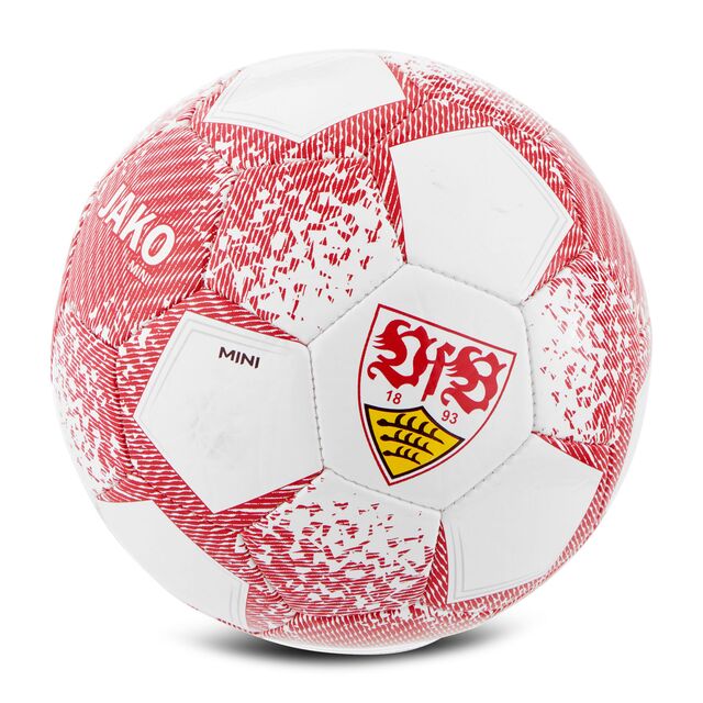 Ball in Weiß und Rot mit VfB Wappen 