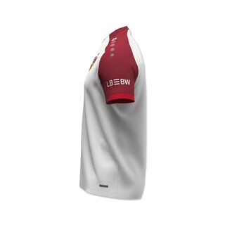 weiß-rotes Trainingsshirt mit LBBW-Logo auf dem Ärmel