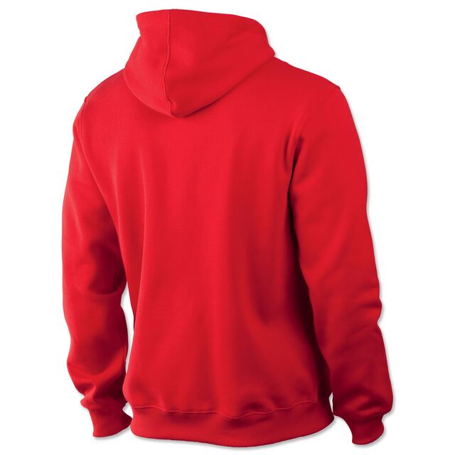 rote Rückseite des Hoodies