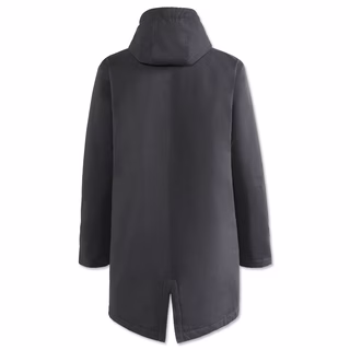 schwarze Rückseite des Parkas