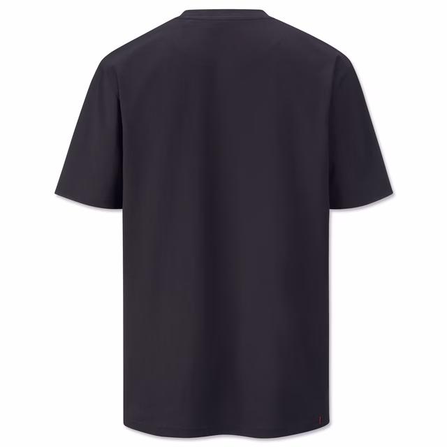 schwarze Rückseite des T-Shirts
