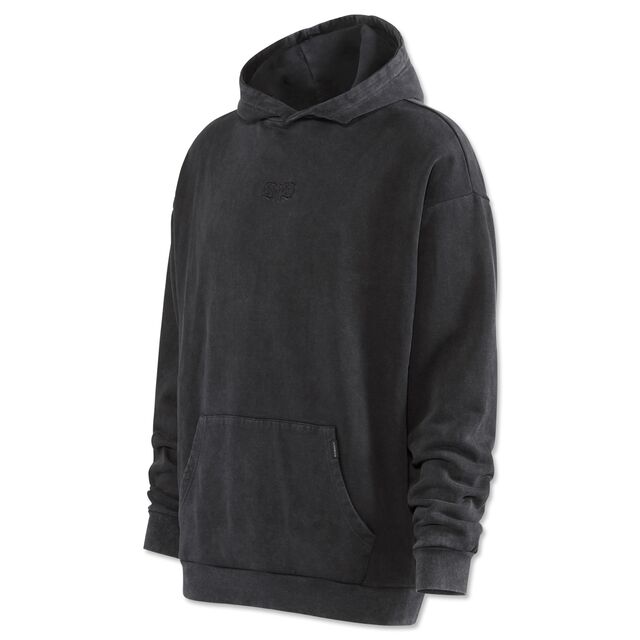 schwarzer Hoodie mit kleinem VfB Logo und Seitentaschen