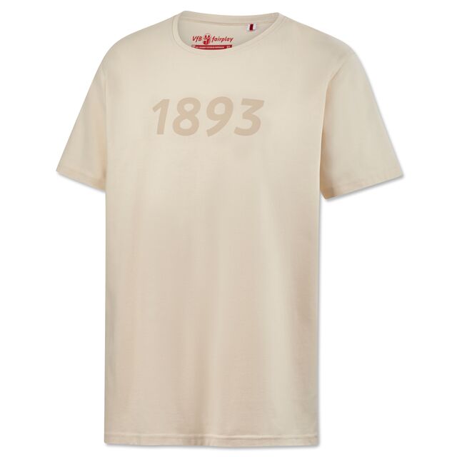 beigefarbenes T-Shirt mit beigefarbener 1893
