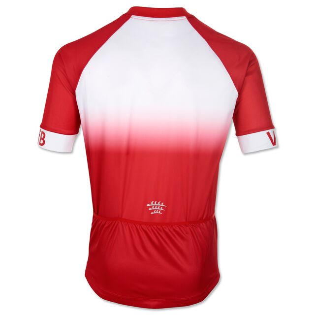 weiß-rotes Rückseite des Fahrrad-Trikots Tour