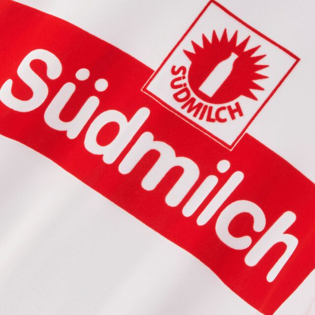 Nahaufnahme Südmilch Schriftzug und Logo 