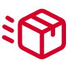 rotes Paket Icon, das versendet wird