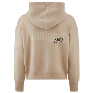 beigefarbene Rückseite des Hoodies mit der Aufschrift Stuttgart 1893
