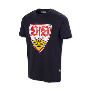 schwarzes T-Shirt mit großem VfB Wappen