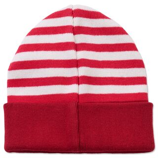 rot-weiß gestreifte Rückseite der Mütze 