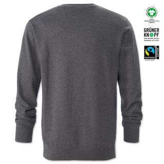 graue Rückseite des Strickpullovers