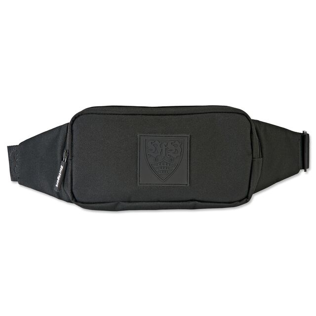 schwarze Hüfttasche mit schwarzem VfB Wappen
