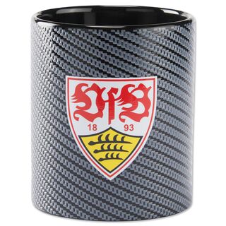 Tasse in Carbon Optik mit VfB Wappen