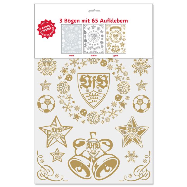 weihnachtliche VfB Fensterdeko in Verpackung