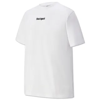 Weißes T-Shirt mit schwarzem Schriftzug Stuttgart 