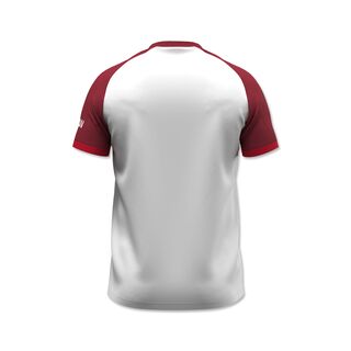 Rückseite des weiß-roten VfB Kids Trainingsshirts 25/26