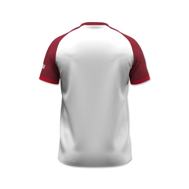 Rückseite des weiß-roten VfB Kids Trainingsshirts 25/26