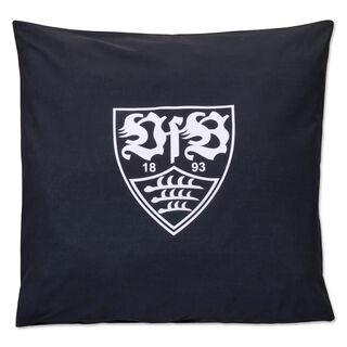 schwarzes Kissen mit weißem VfB Wappen 
