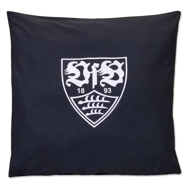 schwarzes Kissen mit weißem VfB Wappen 
