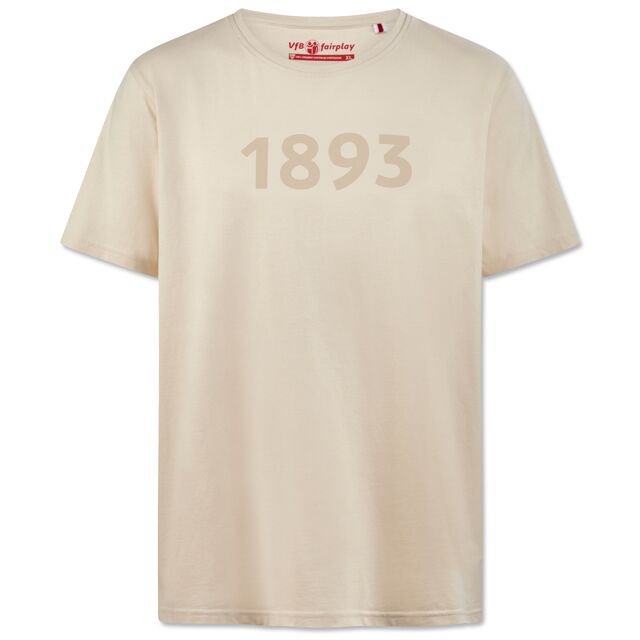 beigefarbenes T-Shirt mit beigefarbener 1893