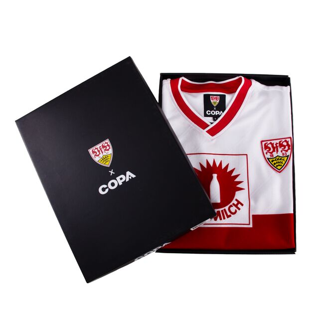 Retro Trikot inklusive schwarzer Box mit VfB Wappen und Aufschrift Copa