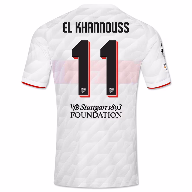 Rückseite des Heimtrikots CL 26/27 mit Flock El Kannouss 11 VfB Stuttgart 1893 Foundation