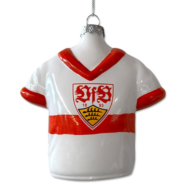 VfB Heimtrikot mit VfB Wappen in der Mitte als Christbaumschmuck