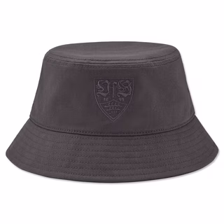grauer Fischerhut mit grauem VfB Wappen