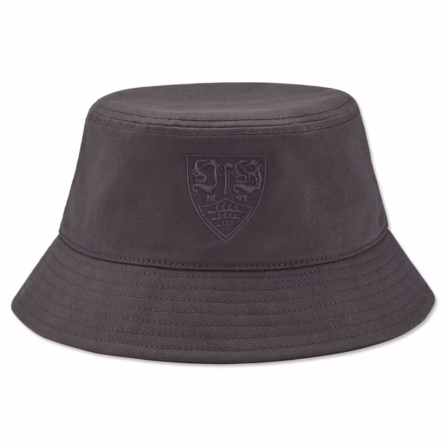 grauer Fischerhut mit grauem VfB Wappen