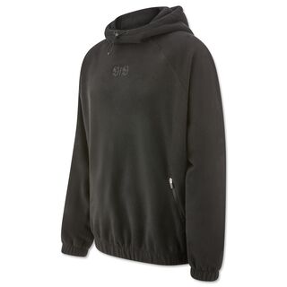 schwarzer Fleece Hoodie mit zwei Reißverschlusstaschen an den Seiten und VfB Logo auf der Brust