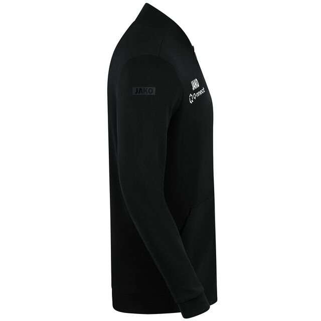 Seitenansicht des schwarzen Zip Hoodies 24/25 mit JAKO Aufschrift